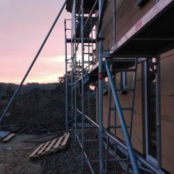 Ein toller Sonnenaufgang - ein neuer Tag auf der Baustelle.